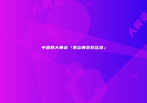 中国四大黄茶「君山黄茶紧压茶」