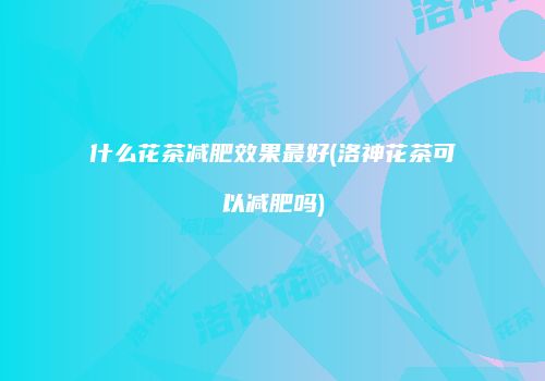 什么花茶减肥效果最好(洛神花茶可以减肥吗)