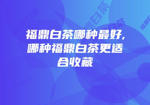 福鼎白茶哪种最好,哪种福鼎白茶更适合收藏