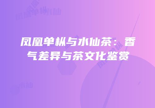 凤凰单枞与水仙茶：香气差异与茶文化鉴赏