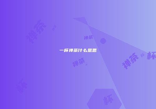 一杯禅茶什么意思
