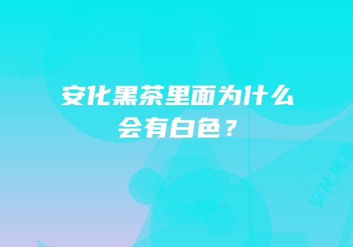 安化黑茶里面为什么会有白色？