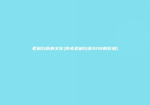 老树白茶的文化(传成老树白茶9118的价格)