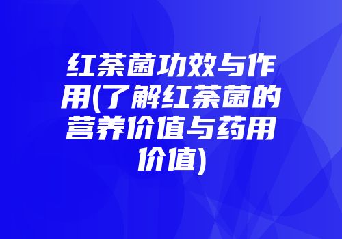 红荼菌功效与作用(了解红荼菌的营养价值与药用价值)
