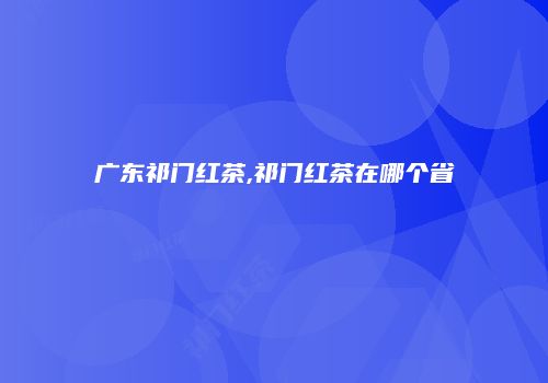 广东祁门红茶,祁门红茶在哪个省