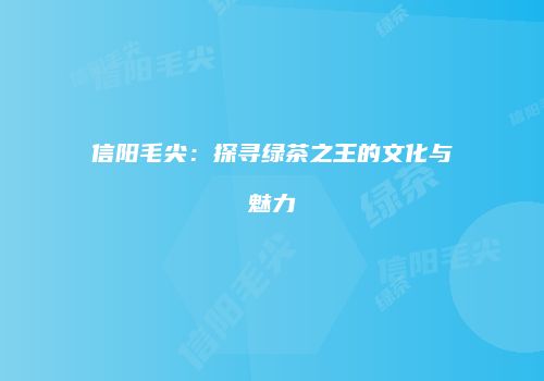 信阳毛尖：探寻绿茶之王的文化与魅力