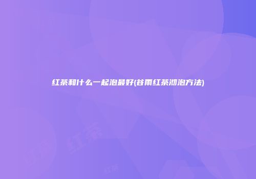 红茶和什么一起泡最好(谷雨红茶沏泡方法)