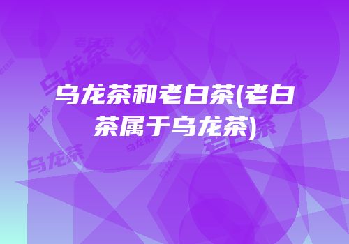 乌龙茶和老白茶(老白茶属于乌龙茶)