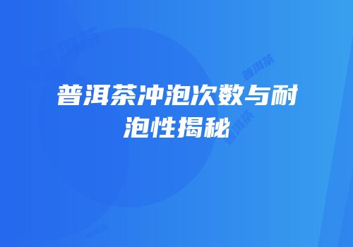 普洱茶冲泡次数与耐泡性揭秘