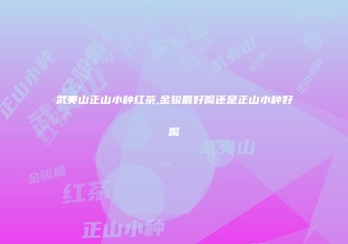 武夷山正山小种红茶,金骏眉好喝还是正山小种好喝