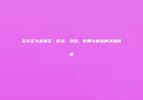忍冬花与金银花：形态、功效、使用与栽培的详细解析