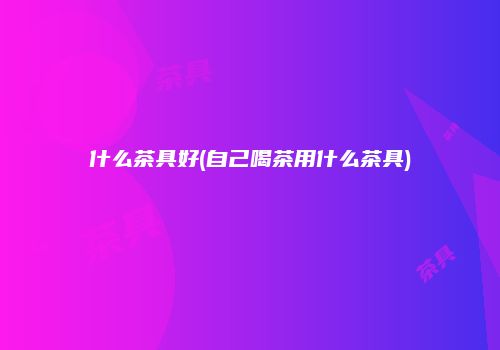 什么茶具好(自己喝茶用什么茶具)