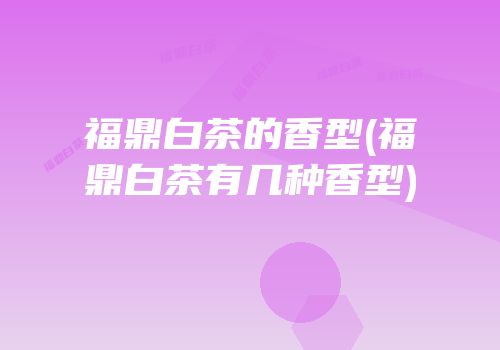 福鼎白茶的香型(福鼎白茶有几种香型)