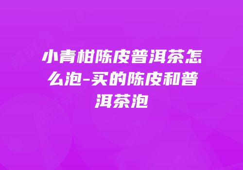 小青柑陈皮普洱茶怎么泡-买的陈皮和普洱茶泡