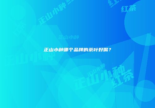 正山小种哪个品牌的茶叶好喝？