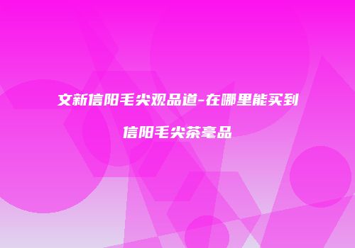 文新信阳毛尖观品道-在哪里能买到信阳毛尖茶毫品