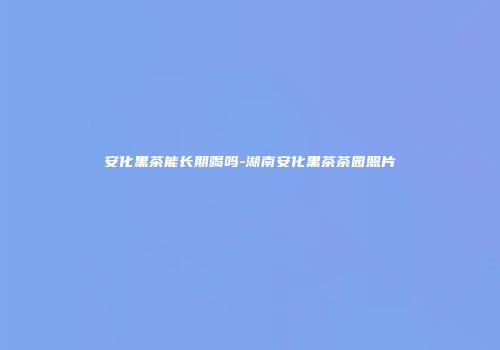安化黑茶能长期喝吗-湖南安化黑茶茶园照片