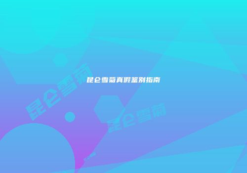 昆仑雪菊真假鉴别指南