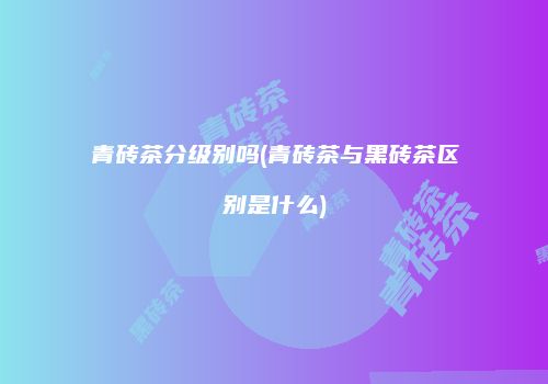 青砖茶分级别吗(青砖茶与黑砖茶区别是什么)