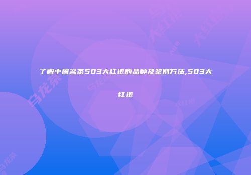 了解中国名茶503大红袍的品种及鉴别方法,503大红袍