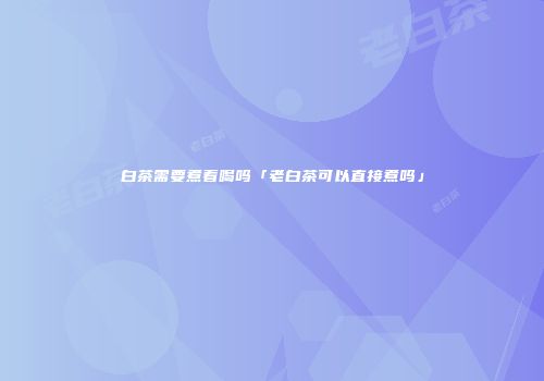 白茶需要煮着喝吗「老白茶可以直接煮吗」