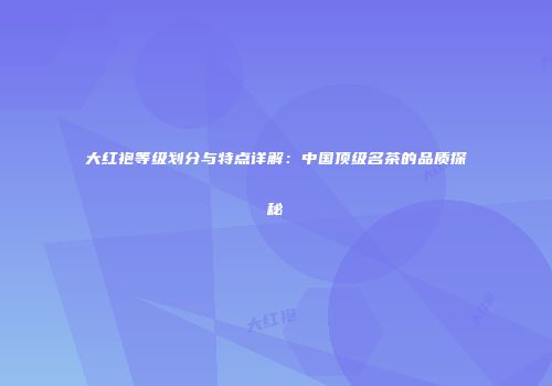 大红袍等级划分与特点详解：中国顶级名茶的品质探秘