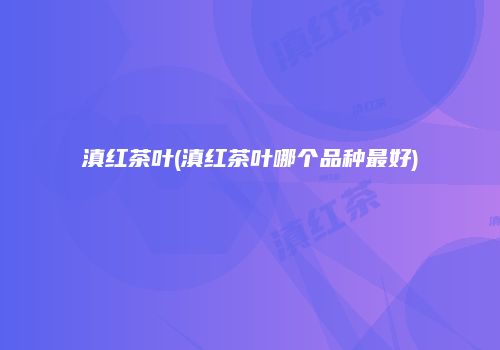 滇红茶叶(滇红茶叶哪个品种最好)