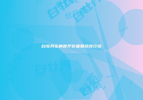 白牡丹花的医疗价值和功效介绍
