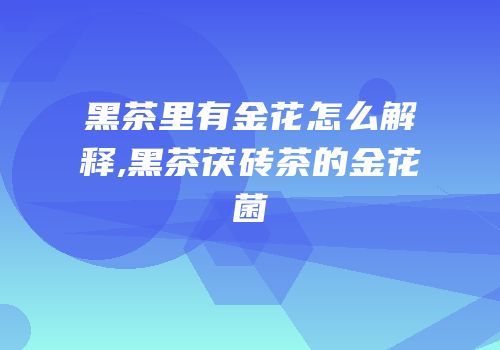 黑茶里有金花怎么解释,黑茶茯砖茶的金花菌