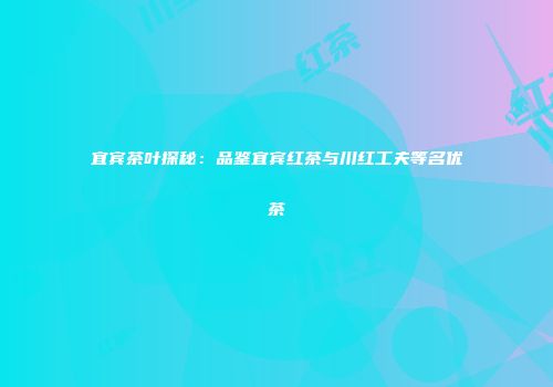 宜宾茶叶探秘：品鉴宜宾红茶与川红工夫等名优茶