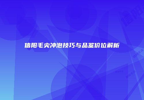信阳毛尖冲泡技巧与品鉴价位解析