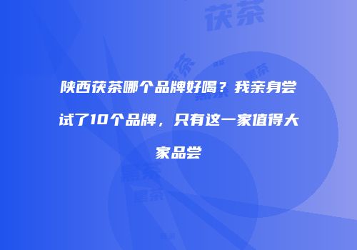 陕西茯茶哪个品牌好喝？我亲身尝试了10个品牌，只有这一家值得大家品尝