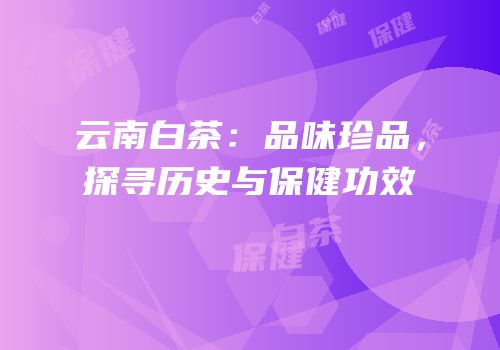 云南白茶：品味珍品，探寻历史与保健功效