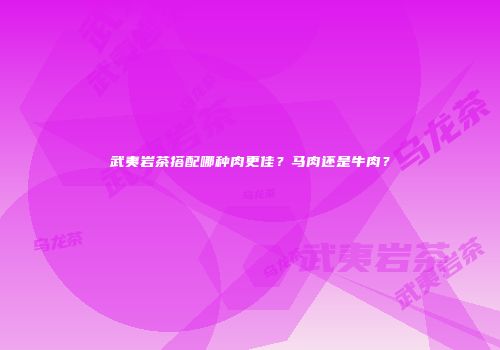 武夷岩茶搭配哪种肉更佳？马肉还是牛肉？
