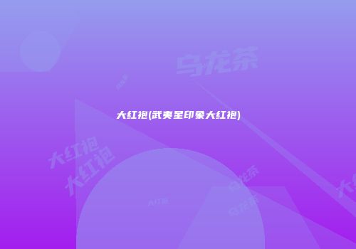 大红袍(武夷星印象大红袍)