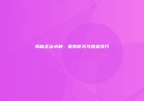 揭秘正山小种：鉴别优劣与挑选技巧