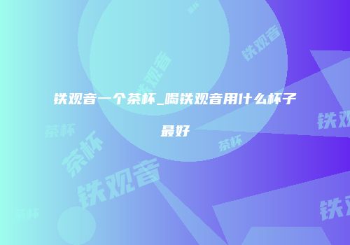 铁观音一个茶杯_喝铁观音用什么杯子最好