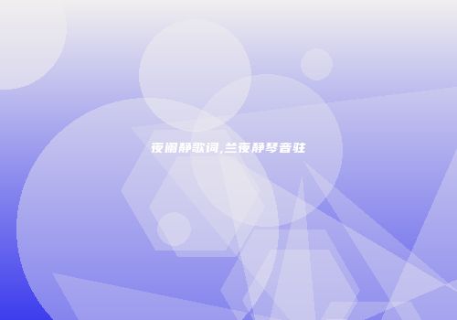 夜阑静歌词,兰夜静琴音驻