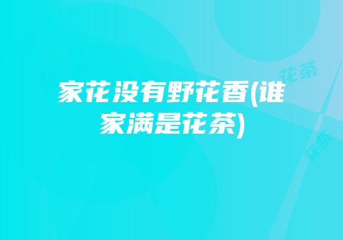 家花没有野花香(谁家满是花茶)
