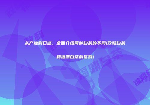 从产地到口感，全面介绍两种白茶的不同(政和白茶和福鼎白茶的区别)