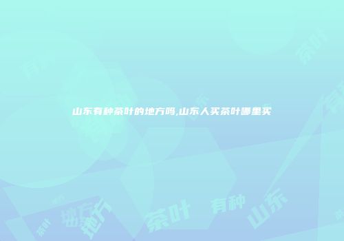 山东有种茶叶的地方吗,山东人买茶叶哪里买