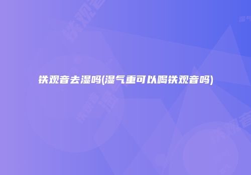 铁观音去湿吗(湿气重可以喝铁观音吗)