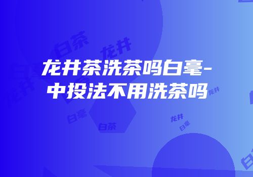 龙井茶洗茶吗白毫-中投法不用洗茶吗