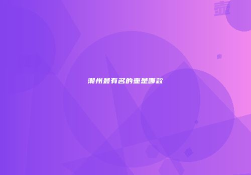 潮州最有名的壶是哪款