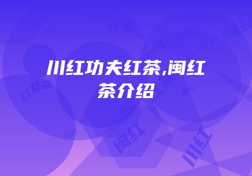 川红功夫红茶,闽红茶介绍
