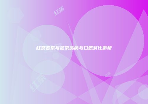 红茶春茶与秋茶品质与口感对比解析