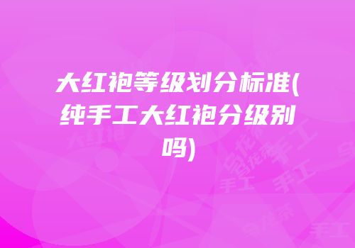 大红袍等级划分标准(纯手工大红袍分级别吗)