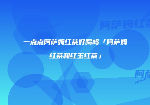 一点点阿萨姆红茶好喝吗「阿萨姆红茶和红玉红茶」