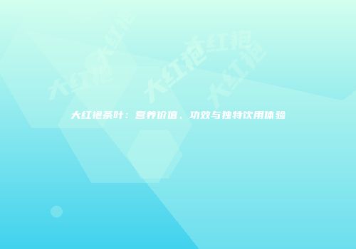 大红袍茶叶：营养价值、功效与独特饮用体验