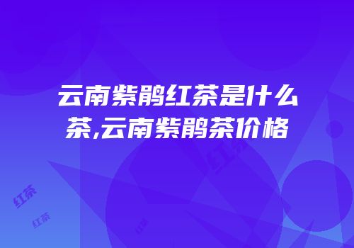 云南紫鹃红茶是什么茶,云南紫鹃茶价格